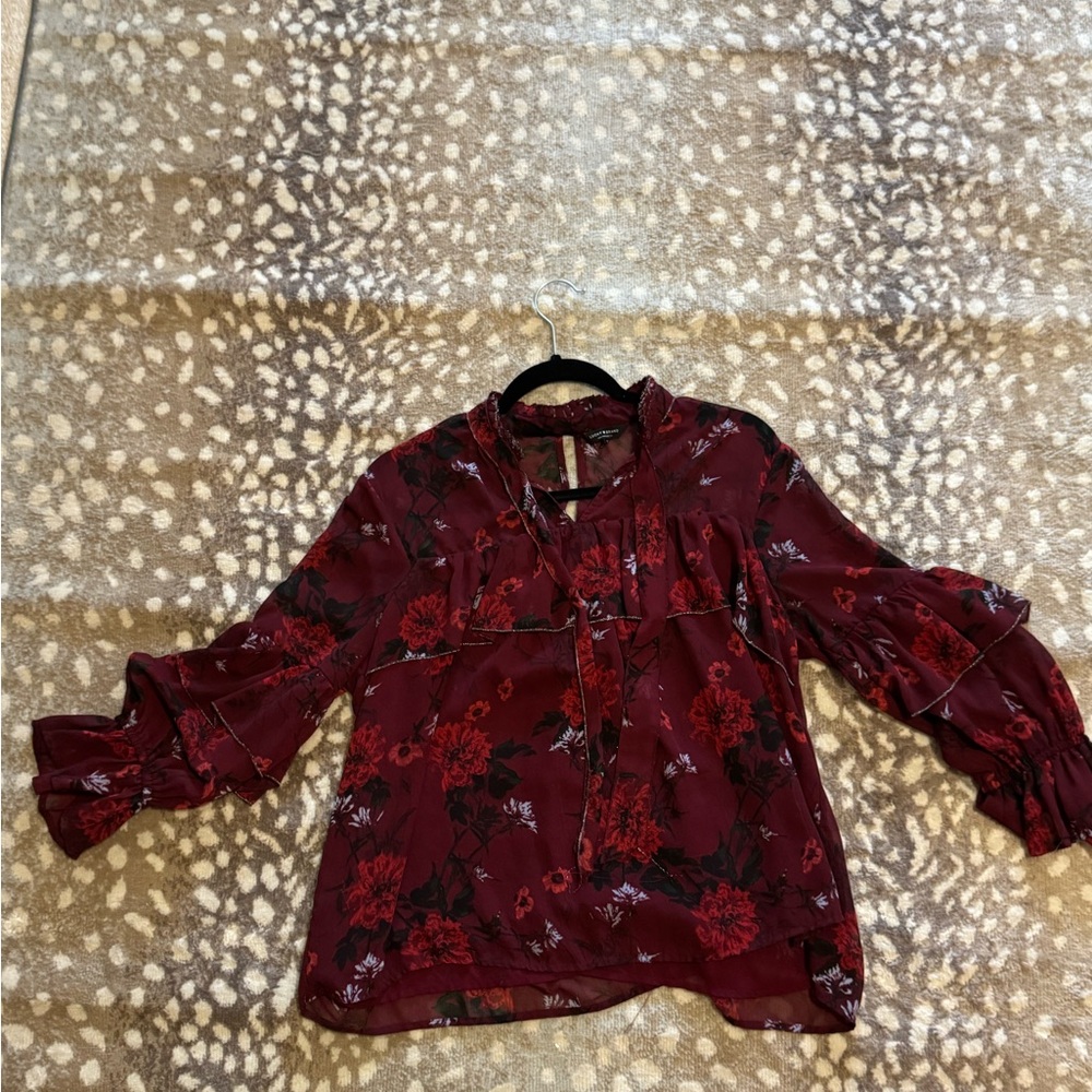 Floral Burgundy Blouse
